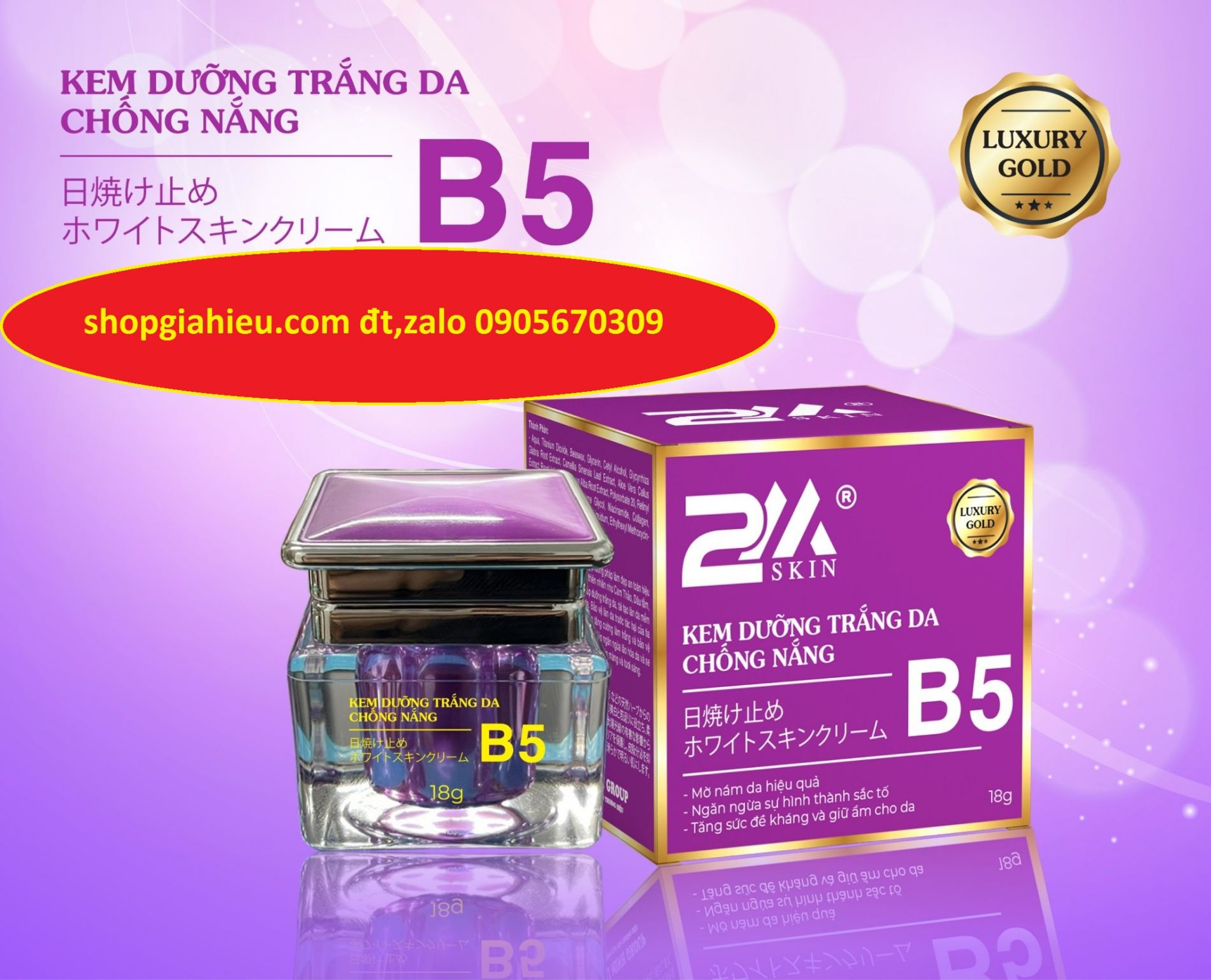 B5 kem dưỡng trắng da chống nắng 18g công ty khải minh B5 kem dưỡng trắng da chống nắng 18g công ty khải minh